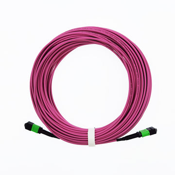 16 Fibers MPO/MTP APC Female OM4 Multimode 50/125 Fiber Patch Cord for 400G SR8